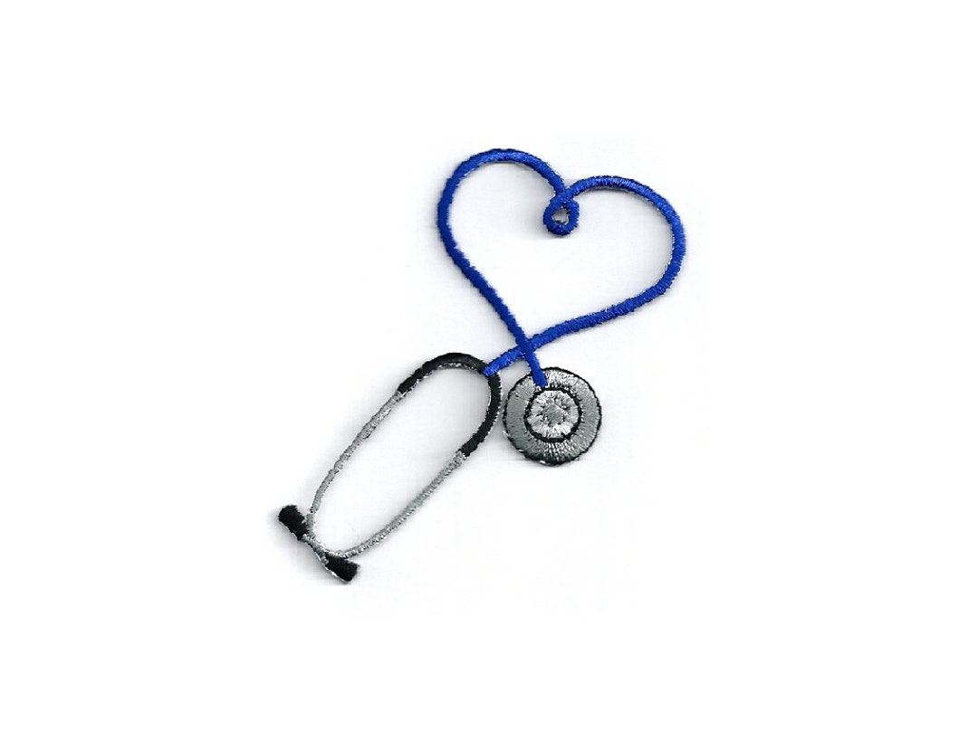 Embroidered Blue Stethoscope Iron on Applique Patch Medical Etsy