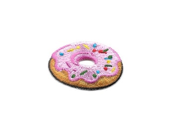 Donut - Doughnuts - Breakfast - Sprinkles - Embroidered Iron On Applique Patch - Kitchen Crafts