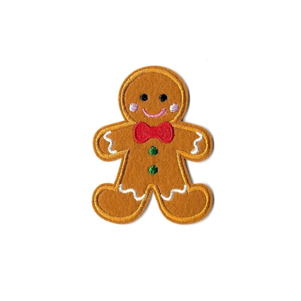 Gingerbread Man - Holiday - Cookie - Sweets & Treats - Iron On Applique Patch - Crafts