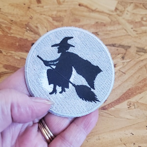 Witch - Witches - Halloween - Full Moon - Crafts - Embroidered Iron On Applique Patch - L
