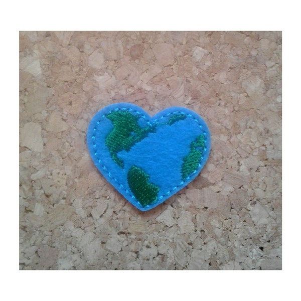 Ecology Heart - Recycle - Earth Day - Love - World Day - Embroidered Iron On Patch - SMALL