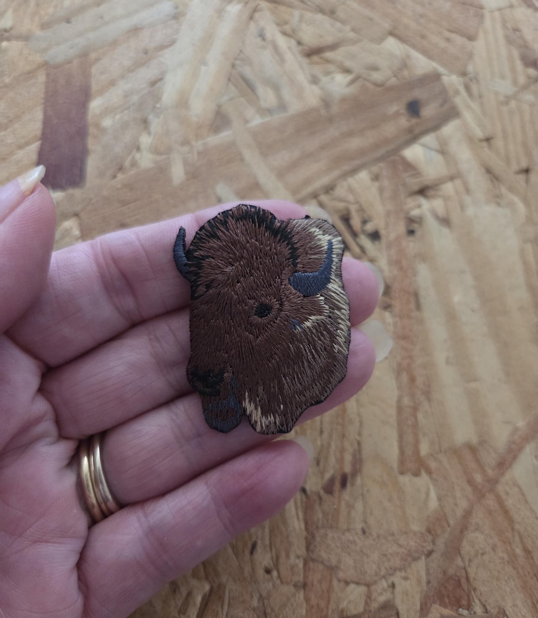 Buffalo - Southwest Bison Head - Brown - Embroidered Iron on Patch - L ...
