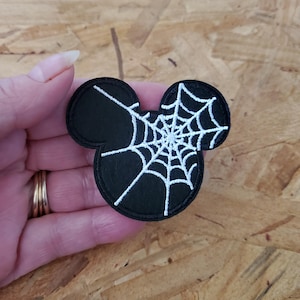 Mickey Mouse - Spider - Web - Halloween - Embroidered Iron On Patch