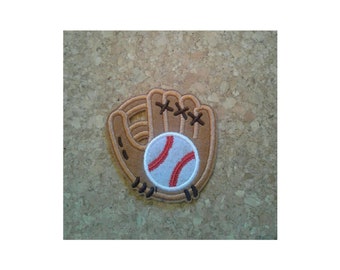 Baseball - Little League - Glove/Ball - Sports - Coach - Crafts - TShirt Logo - Iron On Patch