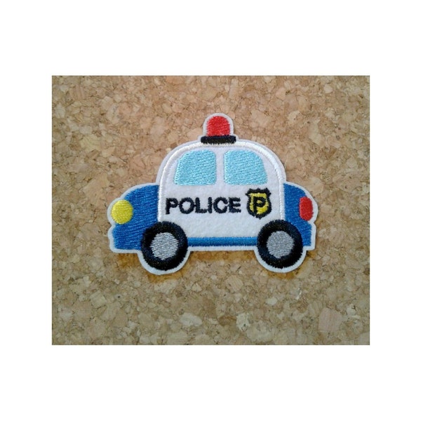 Police - Police Car - Serve & Protect - Vehicles - Embroidered Iron On Patch  - Crafts