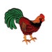 Rooster - Farm Animal - Chicken - Embroidered Iron on Patch - 3 1/4"h ...