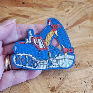 Backhoe- Excavator - Truck - Contractor - Blue - Iron On Patch