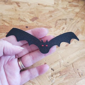 Bat - Black - Vampire - Halloween - Gothic - Embroidered Iron On Patch
