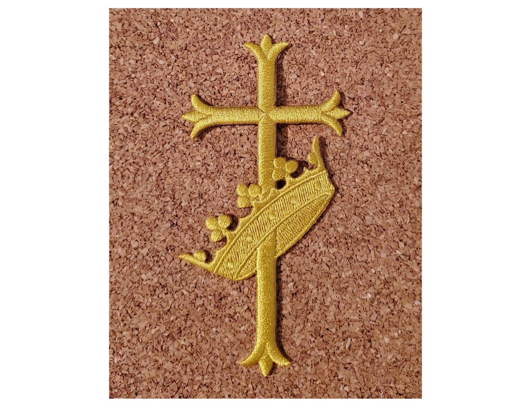 Cross - Latin Fleur Cross W/crown - Liturgical - Vestment