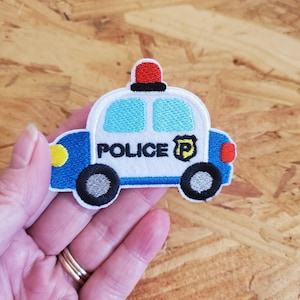 Police - Police Car - Serve & Protect - Vehicles - Embroidered Iron On Patch  - Crafts