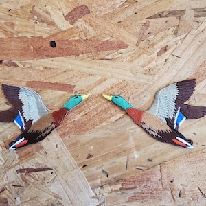 Ducks - Mallard - Birds - Game Hunting - Crafts - FAthers Day - Embroidered Iron On Patch - Pair