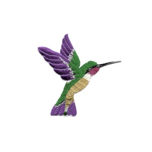 Hummingbird - Garden - Bird Watching - Spring - Embroidered Iron On Patch - Crafts - PUR R