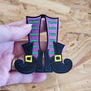 Witch's Legs - Witch - Halloween - Hag -Embroidered Iron On Applique Patch