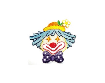 Clown Face - Circus - Birthday Party - Embroidered Iron On Patch - Crafts