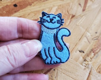 Cat - Kitten - Pet - Domestic - Blue - Iron On Patch - Crafts