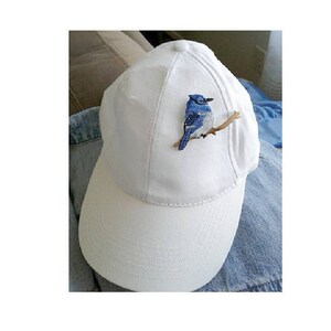 Blue Jay Pin Brooch Bird Spring Embroidered Theme Jewlery image 2