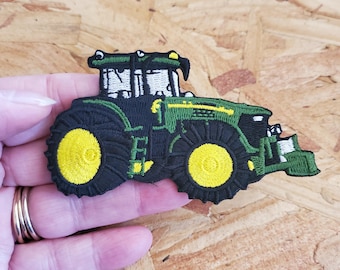 Farm Tractor - Farm Equipment - Farmer - Green - Shirt Logo - Crafts - Embroidered Iron On Patch - R