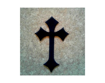 Cross - Celtic - Diamond Cross - Black - Chrome - Fully Embroidered Iron On Badge Patch - Crafts