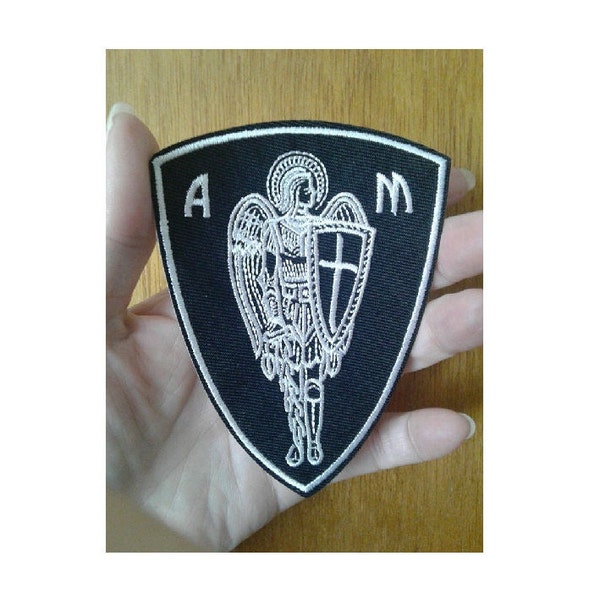 Saint Michael - Patron Archangel - Police - Military - Paratroopers - Iron On Patch - Black