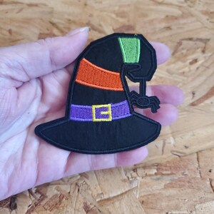 Witches Witch Hat - Spider - Halloween - Autumn - Embroidered Iron On Applique Patch