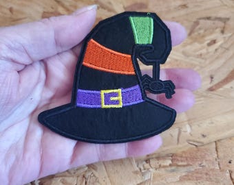 Witches Witch Hat - Spider - Halloween - Autumn - Embroidered Iron On Applique Patch
