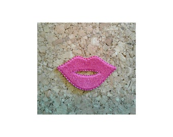 Lipgloss Patch Pink Embroidered Patch Pink Pink Paint Patches Lipstick Patches Pink Patch Iron On Anime Patch Make Up Applique