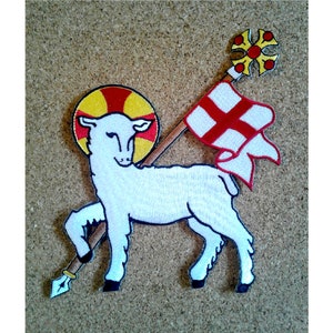Lamb Of God - Agnus Dei - Liturgical - Vestment - Church - Ministry - Banners - Embroidered Iron On Applique Patch - 7&quot;H