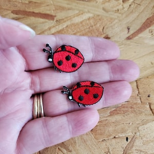 Ladybug - Ladybugs - Insect - Crafts - School - Backpack - Embroidered Iron On Applique Patch - Set Of 2 - L