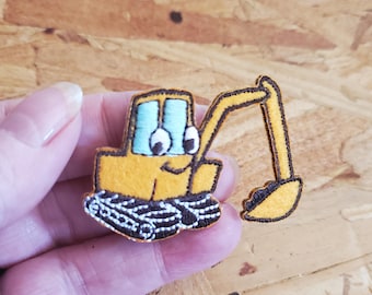 Digger - Backhoe - Excavator - Truck - Construction - Children's Design - Iron On Patch