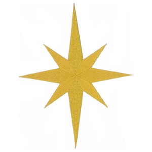 10&quot;H Christmas Nativity Star - Liturgical - Church Supplies - Banners - Embroidered Iron On Emblem Patch