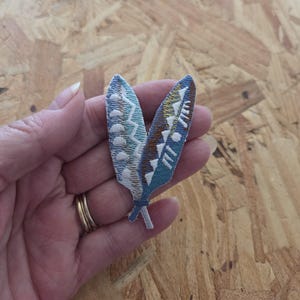 Feather - Feathers - Southwestern Design - Native - Crafts - Fully Embroidered Iron On Patch