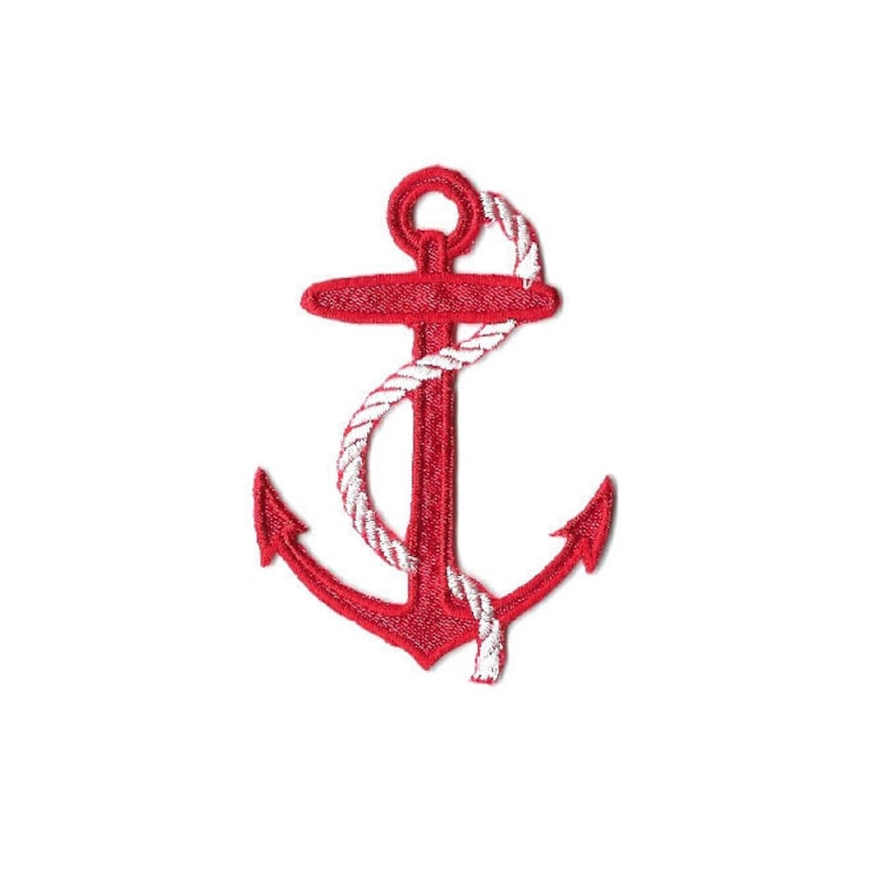 Anchor Nautical Red Anchor W/white & Red Rope Etsy