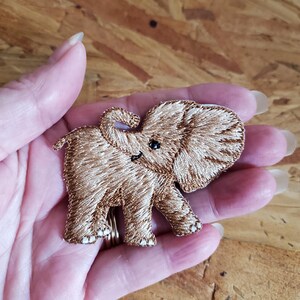 Baby Elephant - Wild Animal - Zoo - Circus - Embroidered Iron On Patch - Crafts, Sewing, Quilts
