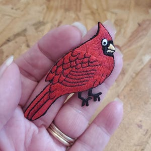 Cardinal - Bird - Birds - Northern - Winter - Bird Watching - Crafts - Embroidered Iron On Applique Patch - R-M
