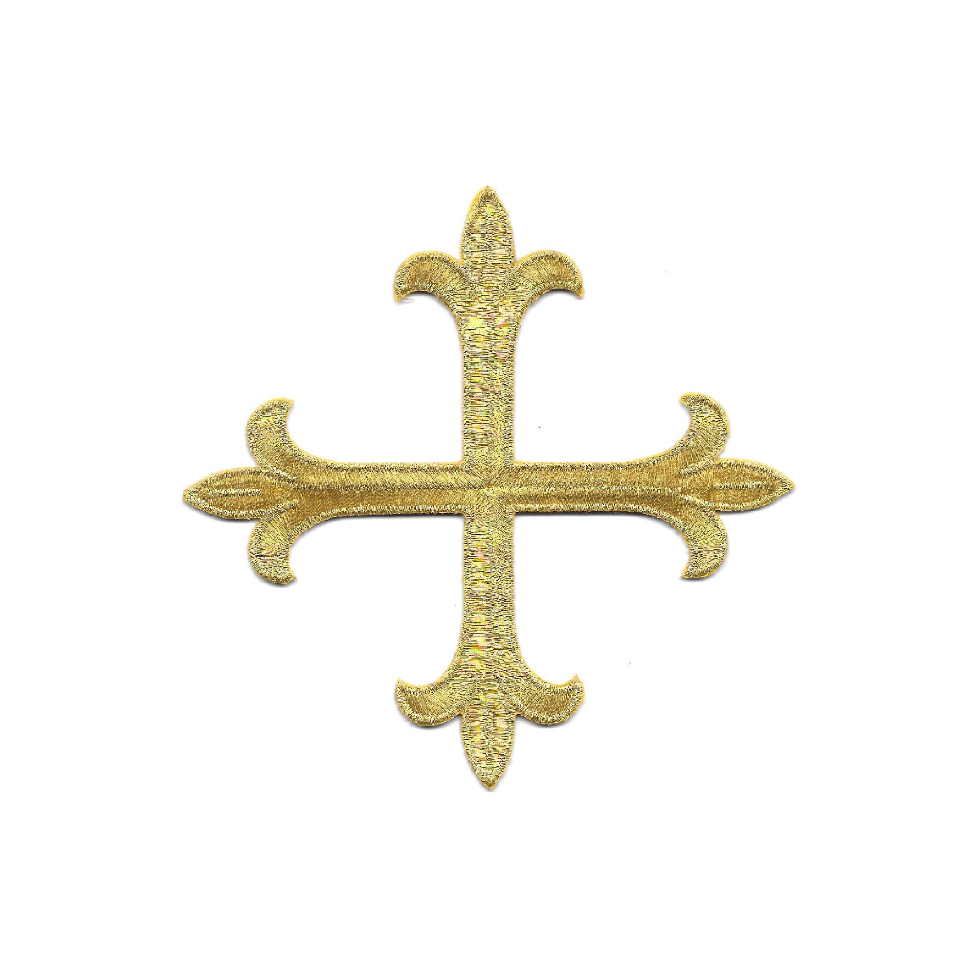 4 Metallic Silver Black Gothic Crucifix Cross Iron on Patch 