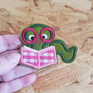 Bookworm - Book Lover - Reading - School - Embroidered Iron On Applique Patch