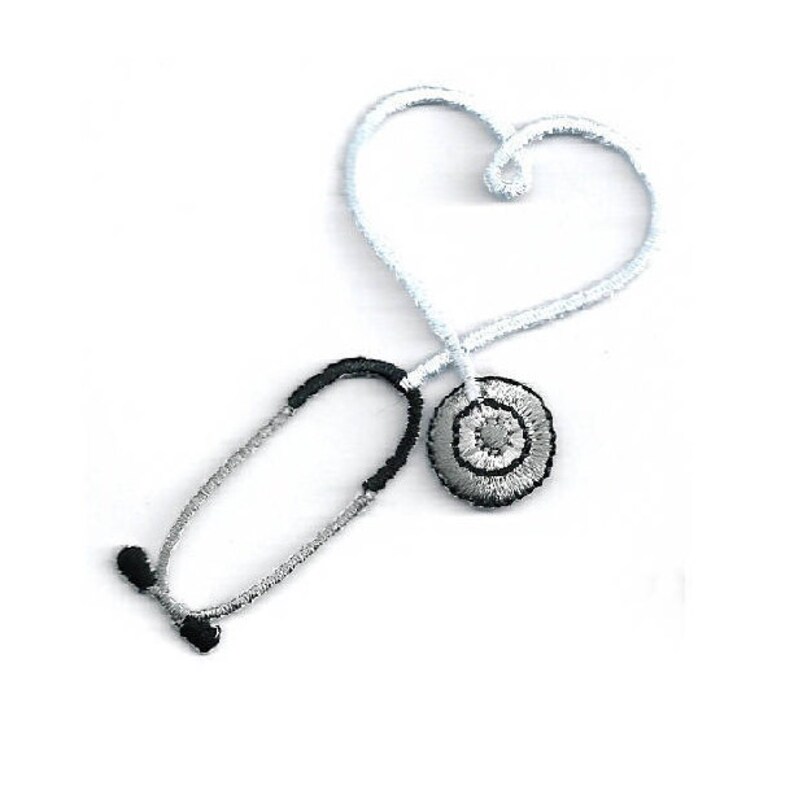 Embroidered Light Powder Blue Stethoscope Iron on Applique Etsy
