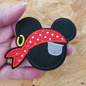 Pirate Mickey Mouse - Cartoon - Embroidered Iron On Applique Patch