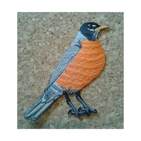 American Robin - Bird - Bird Watching - Embroidered Iron On Patch - Right