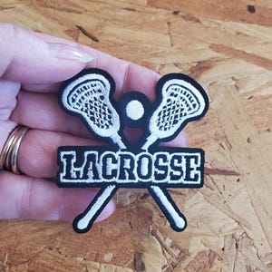 Lacrosse - Lacrosse Stick - Ball - Sports - Embroidered Iron On Patch - Crafts - Shirt Logo