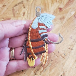Fishing Iron On Patch - Fishing Lure - Embroidered Iron On Patch - Crafts - Hats - Vests - LG