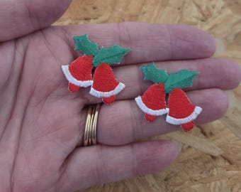 Christmas Bell, Bells - Christmas Crafts - Embroidered Iron On Patch - Set Of 2 - Crafts