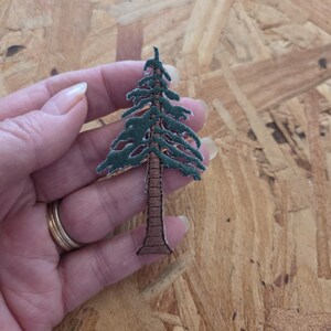 Tree- Pine Tree - Forest - Nature - Embroidered Iron On Applique Patch - 3"H - Crafts