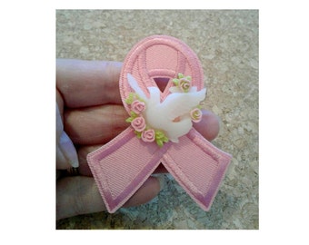 Breast Cancer Awareness Pin Brooch - Dove -  Hope - Pink - Support Theme Jewlery