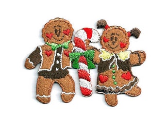 Gingerbread - Boy/Girl - Christmas - Winter - Embroidered Iron On Applique Patch