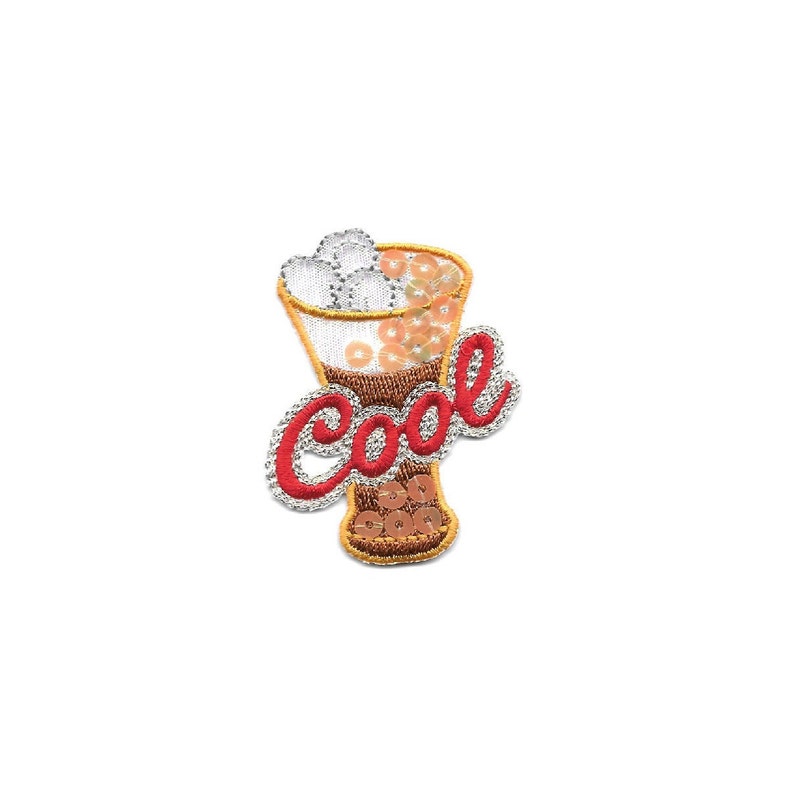 Drink Ice Cold Soda Cool Summer Beach Embroidered Sequined Iron On Patch Crafts image 1