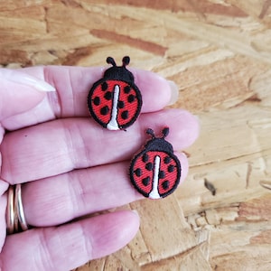 Ladybug - Ladybugs - Insect - Crafts - School - Backpack - Embroidered Iron On Applique Patch - Set Of 2 SMALL - Crafts