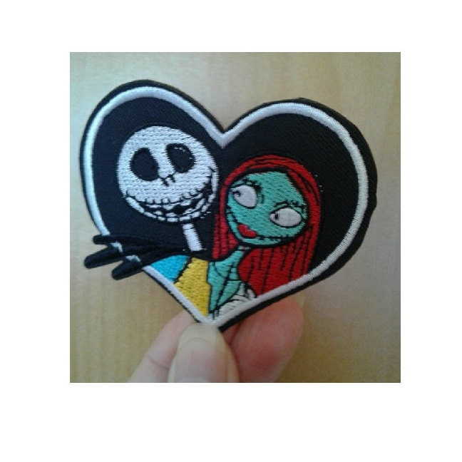 Jack and Sally - Nightmare Before Christmas - Halloween - Heart - Emb…