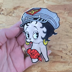 Betty - Biker - Cartoon - Comics - Biker - Embroidered Iron On Applique Patch - Crafts - A