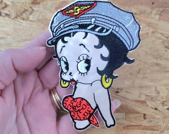 Betty - Biker - Cartoon - Comics - Biker - Embroidered Iron On Applique Patch - Crafts - A